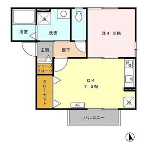 1DK 間取り図