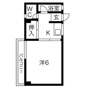 1K 間取り図