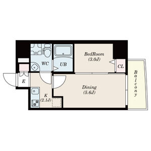 1LDK 間取り図