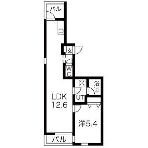 1LDK 間取り図
