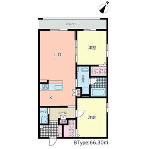 2LDK 間取り図