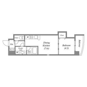 1DK 間取り図