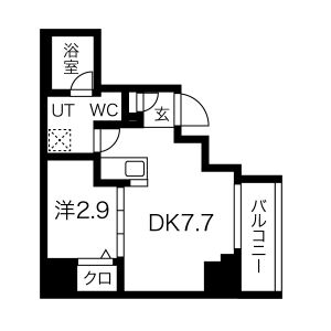 1DK 間取り図