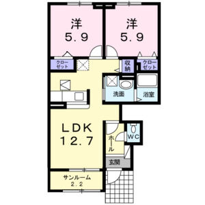 2LDK 間取り図