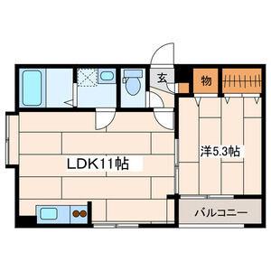 1LDK 間取り図