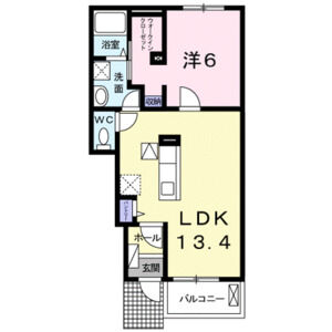 1LDK 間取り図