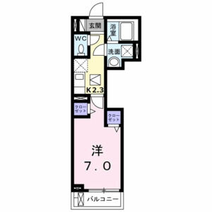 1K 間取り図