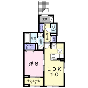 1LDK 間取り図
