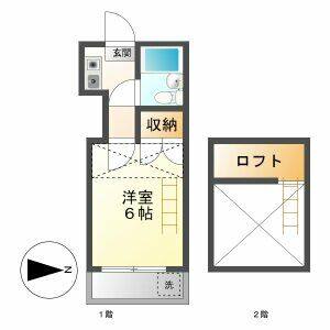 1K 間取り図