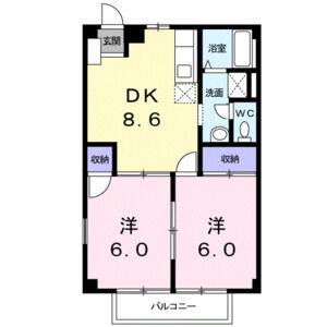 2DK 間取り図