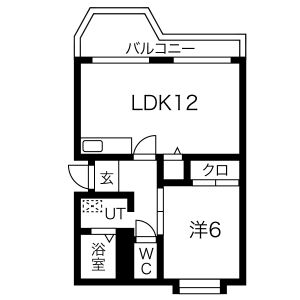1LDK 間取り図