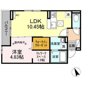 1LDK 間取り図