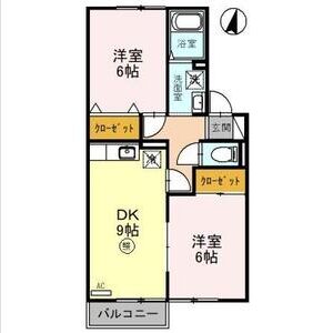2DK 間取り図