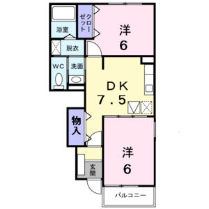 2DK 間取り図