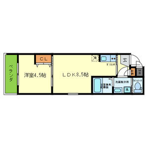 1LDK 間取り図