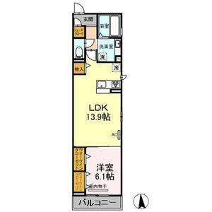 1LDK 間取り図