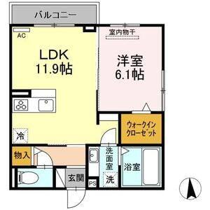 1LDK 間取り図