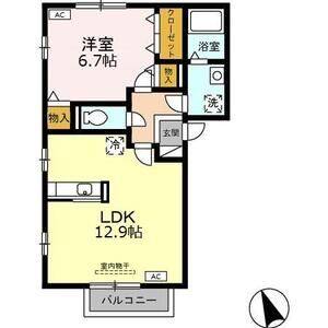 1LDK 間取り図