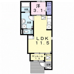 1LDK 間取り図