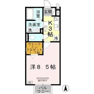 1K 間取り図