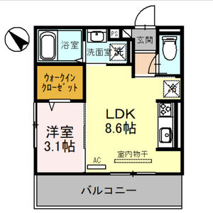 1LDK 間取り図