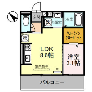 1LDK 間取り図