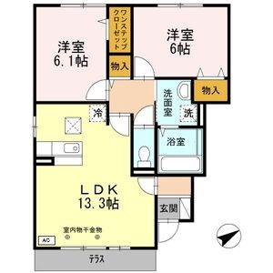 2LDK 間取り図