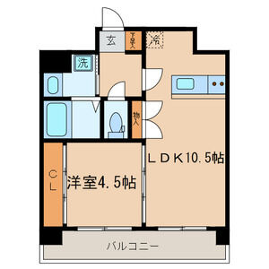 1LDK 間取り図
