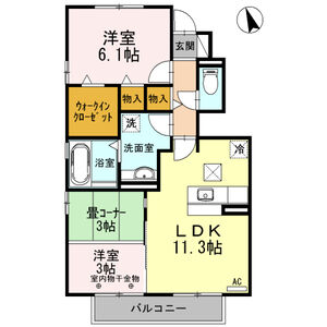 2LDK 間取り図