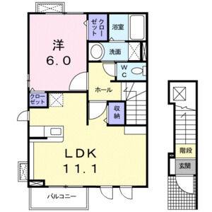 1LDK 間取り図