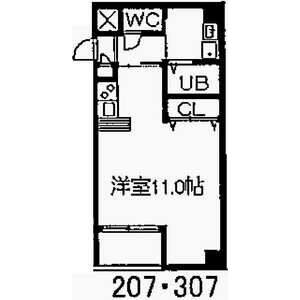 1K 間取り図