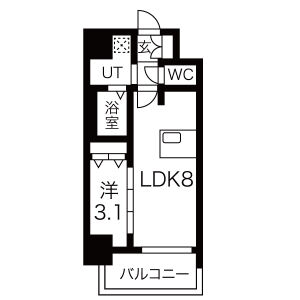 1LDK 間取り図