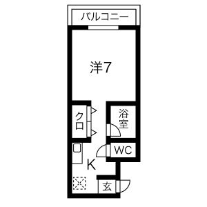 1K 間取り図