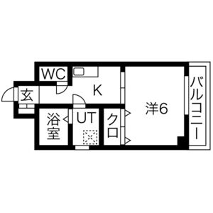 1K 間取り図