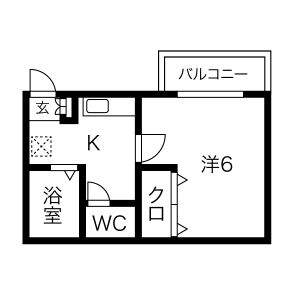 1K 間取り図
