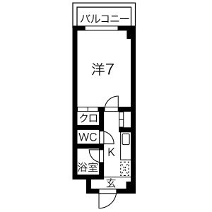 1K 間取り図