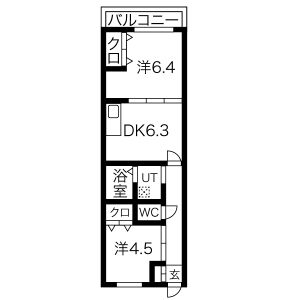 2DK 間取り図