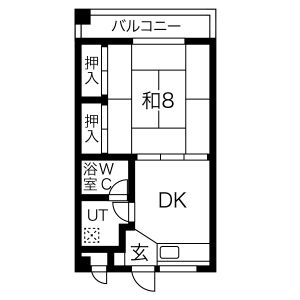 1DK 間取り図