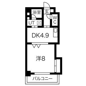 1DK 間取り図