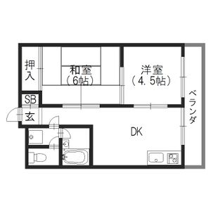 2DK 間取り図