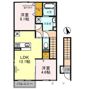 2LDK 間取り図