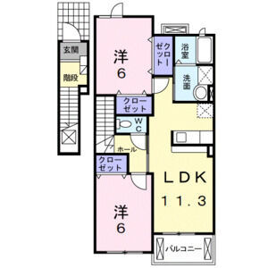 2LDK 間取り図