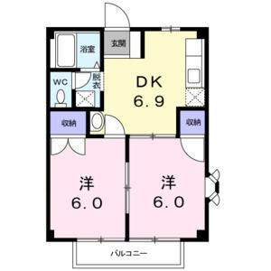 2DK 間取り図