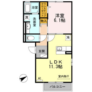 1LDK 間取り図