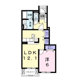 1LDK 間取り図