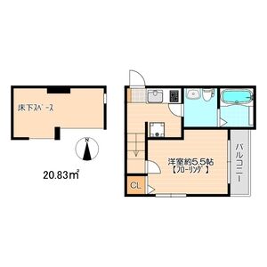 1K 間取り図