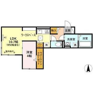 1LDK 間取り図