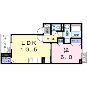 1LDK 間取り図