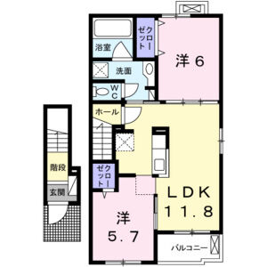 2LDK 間取り図