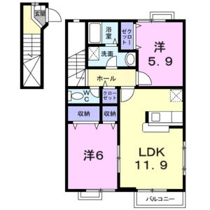 2LDK 間取り図